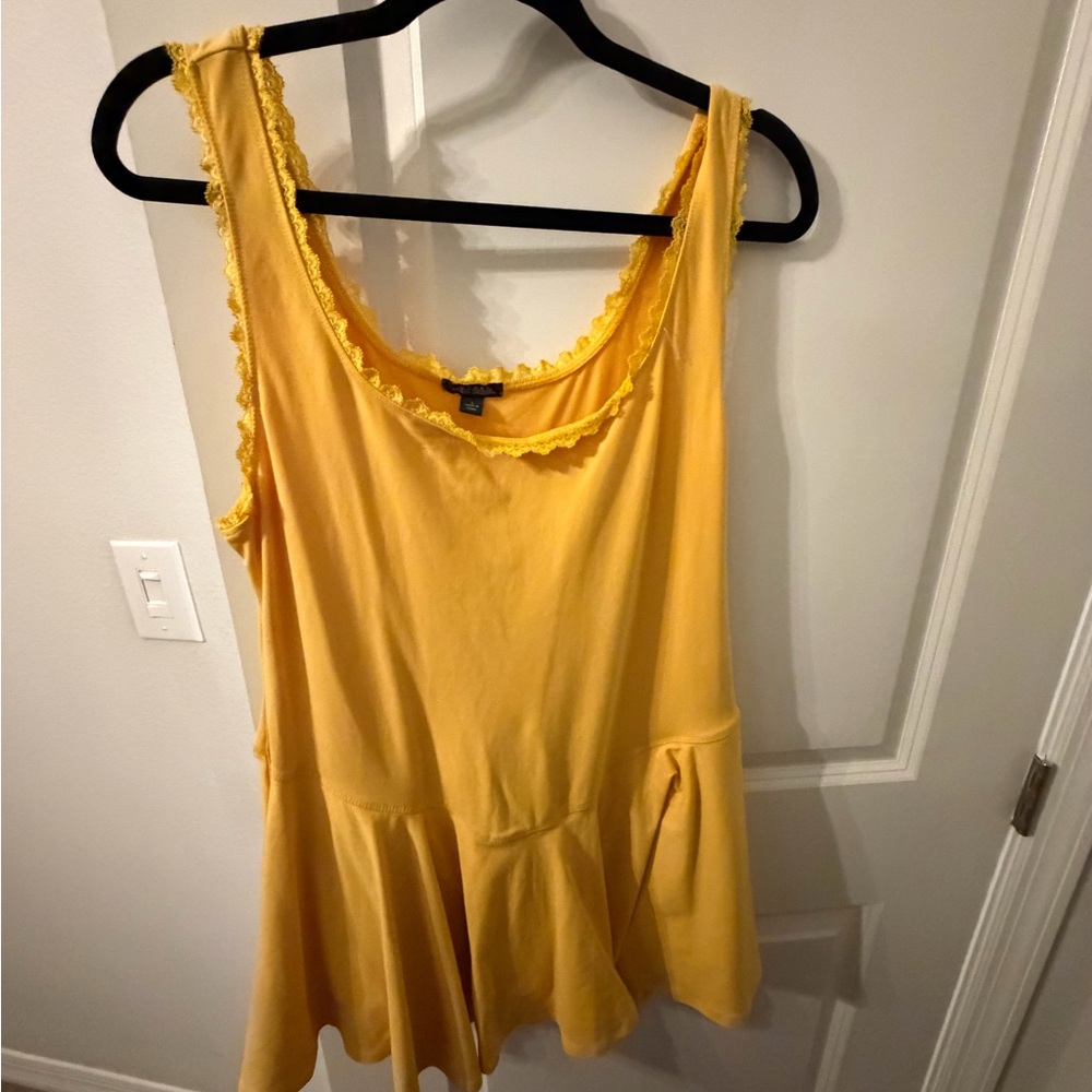 wild fable Yellow Sleeveless Ruffle-Hem Dress